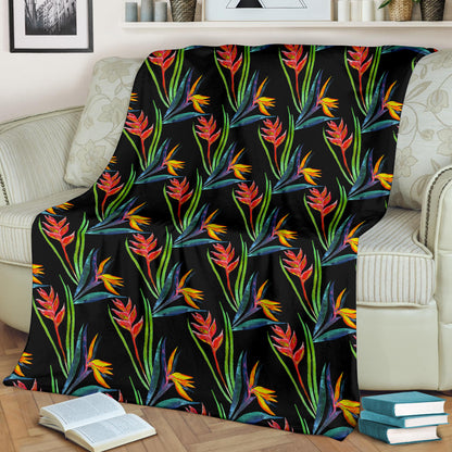 Heliconia Pattern Print Design HL04 Fleece Blanket