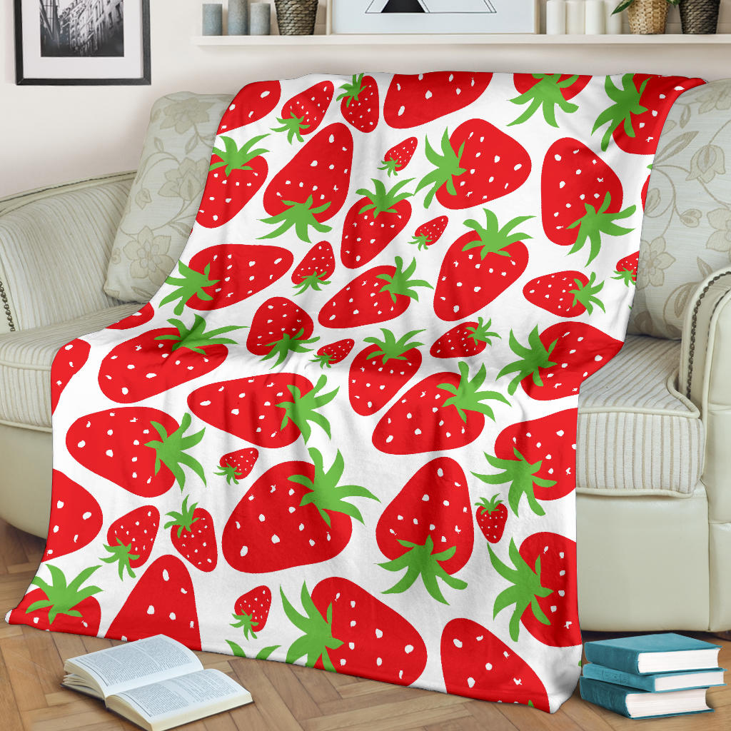 Strawberry Pattern Print Design SB01 Fleece Blanket