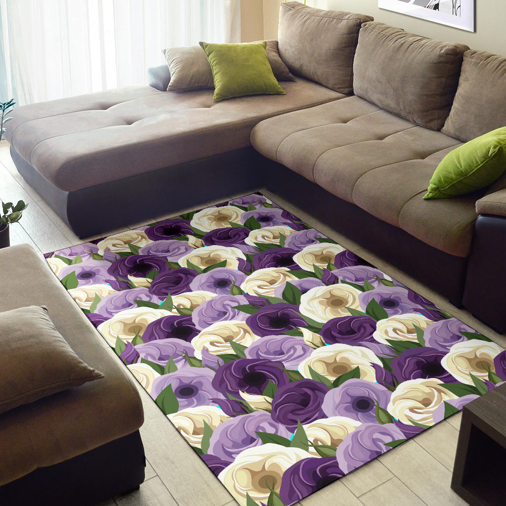 Lisianthus Pattern Print Design LT01 Area Rugs