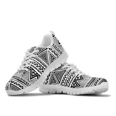 Draw Tribal Aztec Sneakers White Bottom Shoes