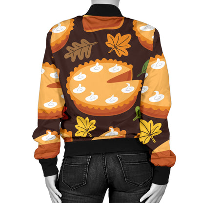 Pie Pattern Print Design A03 Women's Bomber Jacket