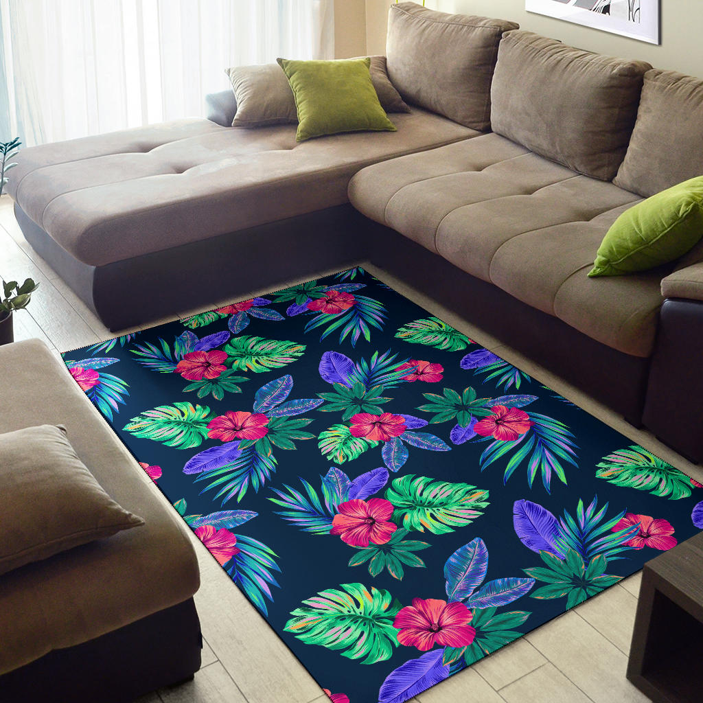 Tropical Flower Pattern Print Design TF09 Area Rugs