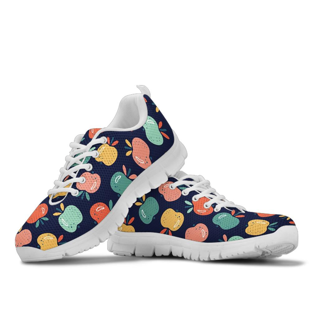 Apple Pattern Print Design AP09 Sneakers White Bottom Shoes