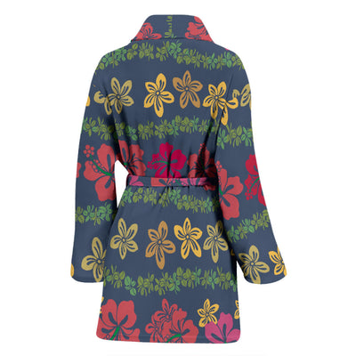 Hawaiian Themed Pattern Print Design H018 Women Bathrobe