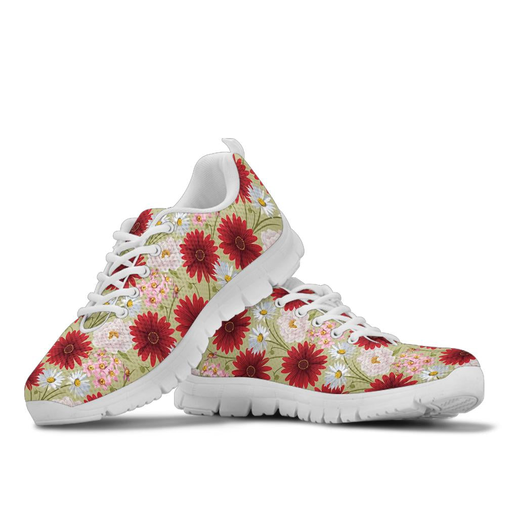 Gerberas Pattern Print Design GB07 Sneakers White Bottom Shoes