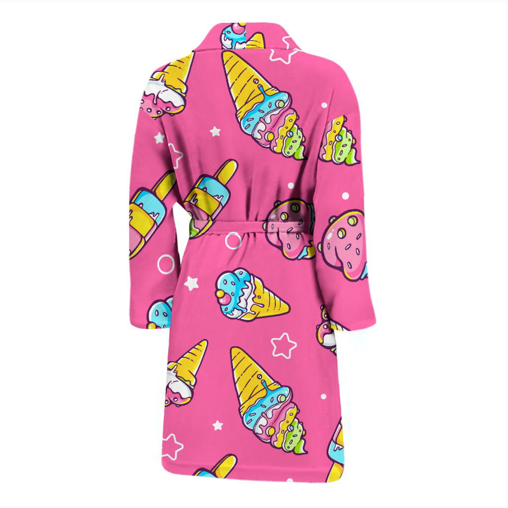 Ice Cream Pattern Print Design IC04 Men Bathrobe