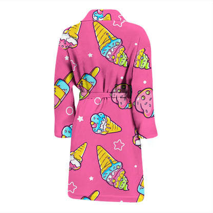 Ice Cream Pattern Print Design IC04 Men Bathrobe