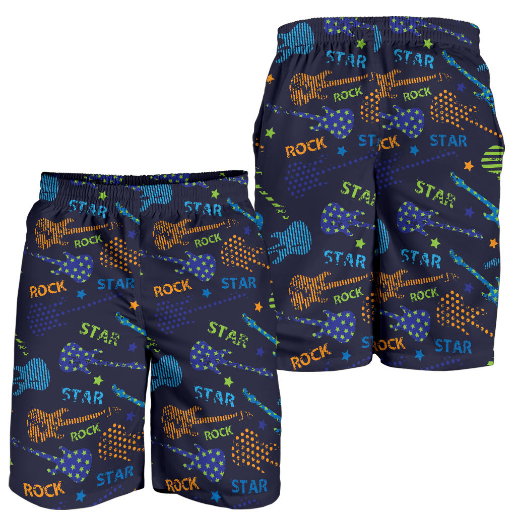 Rock and Roll Pattern Print Design A04 Mens Shorts