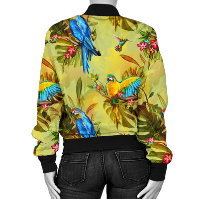 Parrot Pattern Print Design A02 Women's Bomber Jacket