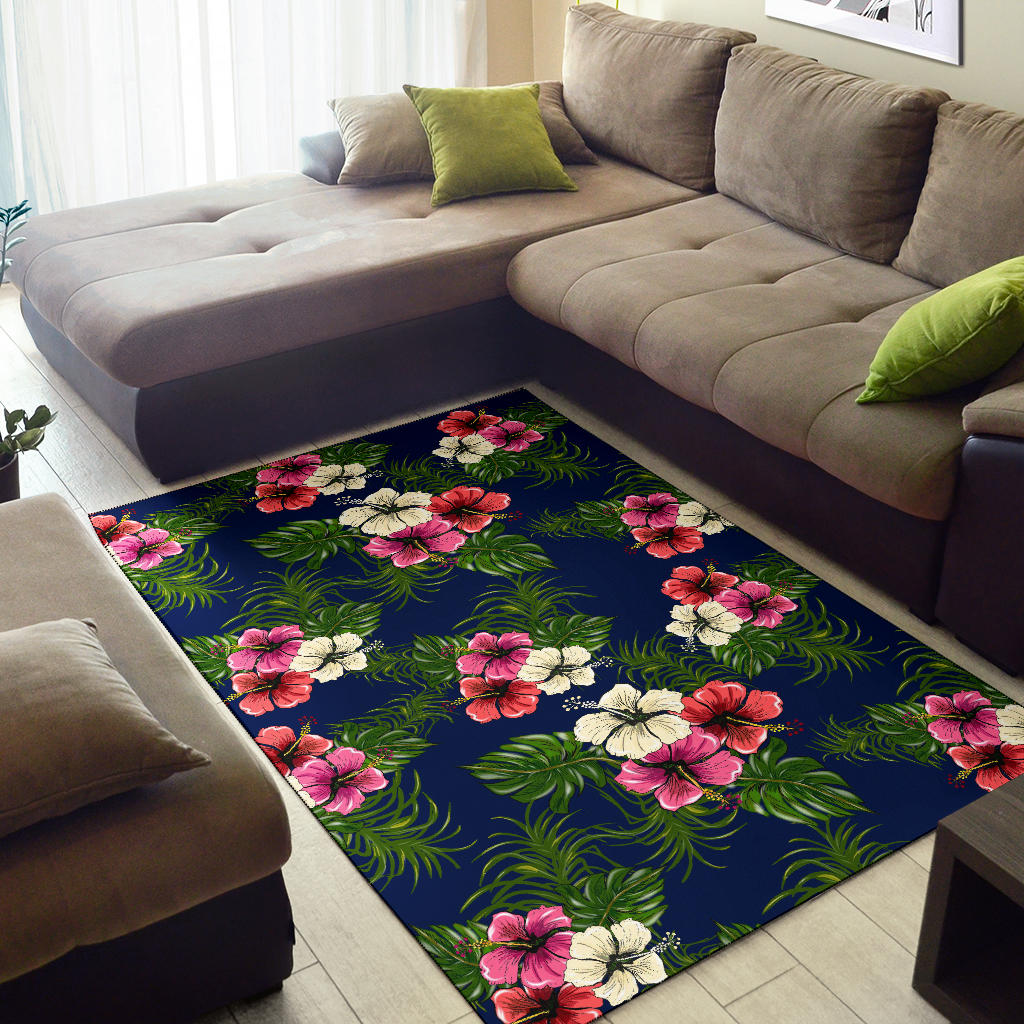 Hibiscus Pattern Print Design HB028 Area Rugs