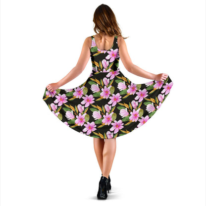 Magnolia Pattern Print Design MAG08 Midi Dress