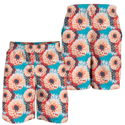 Dahlia Pattern Print Design DH05 Mens Shorts