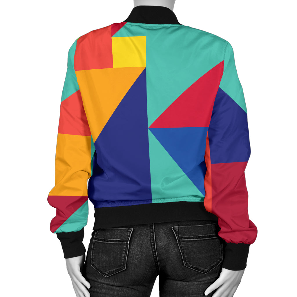 Mosaic Pattern Print Design 01 Women's Bomber Jacket
