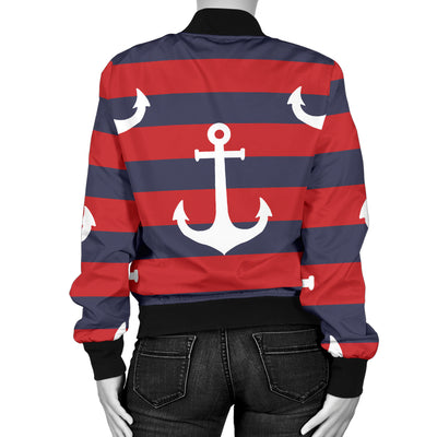 Nautical Pattern Print Design A05 Women's Bomber Jacket