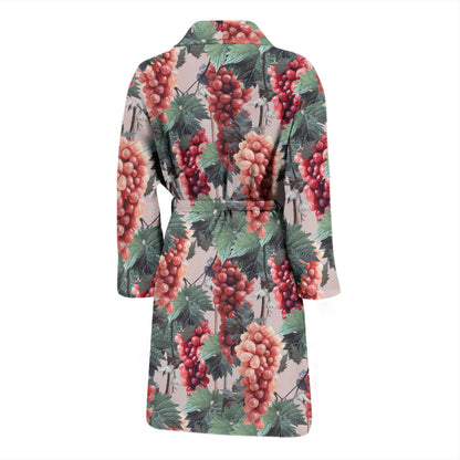Grape Pattern Print Design GP01 Men Bathrobe