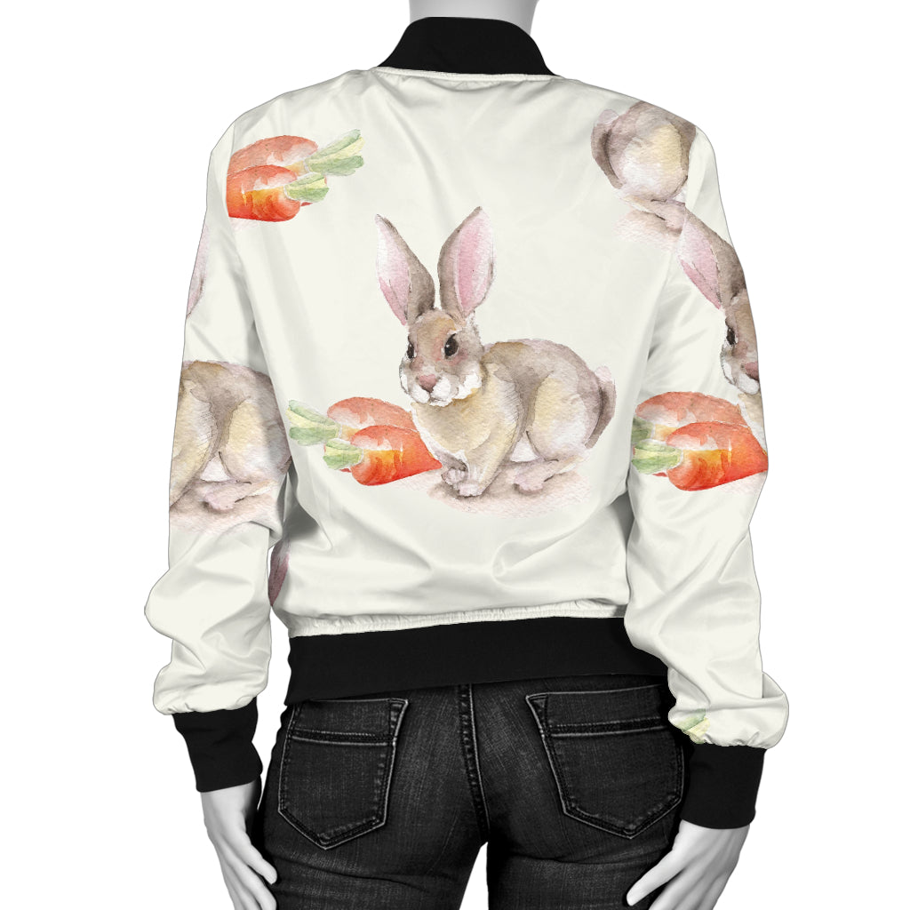 Rabbit Pattern Print Design 01 Women's Bomber Jacket