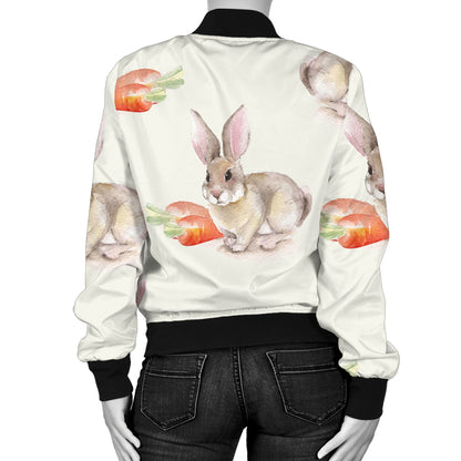 Rabbit Pattern Print Design 01 Women's Bomber Jacket