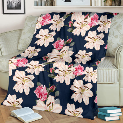 Lily Pattern Print Design LY04 Fleece Blanket