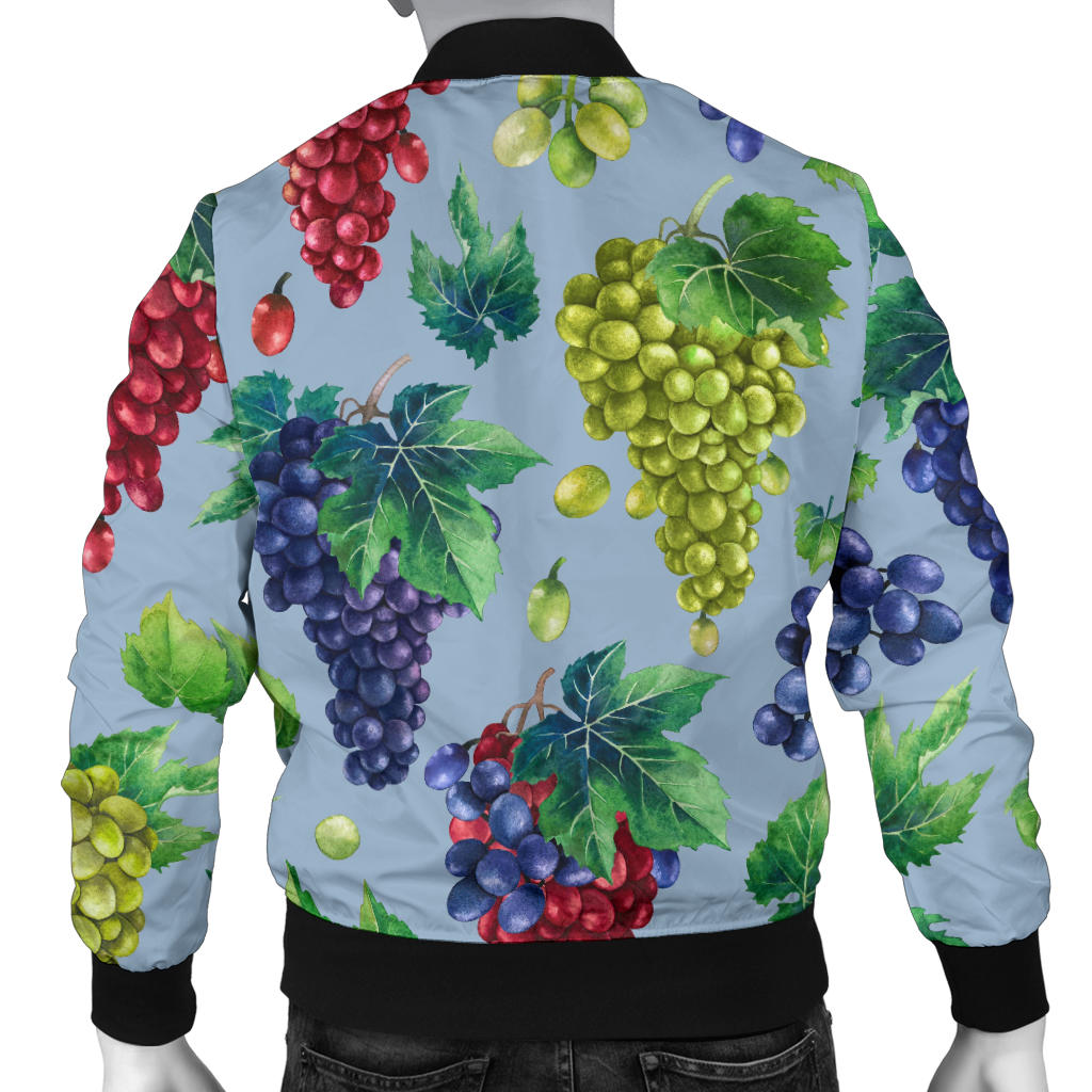 Grape Pattern Print Design GP06 Men Bomber Jacket
