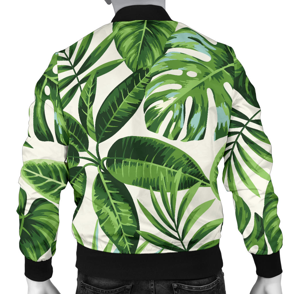 Tropical Flower Pattern Print Design TF013 Men Bomber Jacket