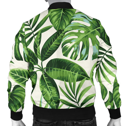Tropical Flower Pattern Print Design TF013 Men Bomber Jacket