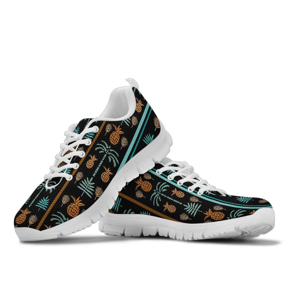 Hawaiian Themed Pattern Print Design H023 Sneakers White Bottom Shoes