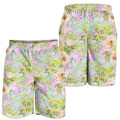 Hydrangea Pattern Print Design HD02 Mens Shorts