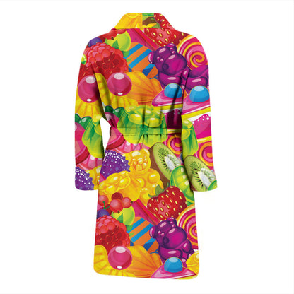 Candy Pattern Print Design CA01 Men Bathrobe