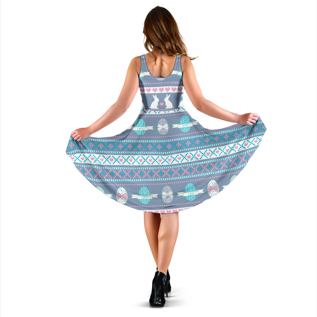 Easter Eggs Pattern Print Design RB013 Midi Dress