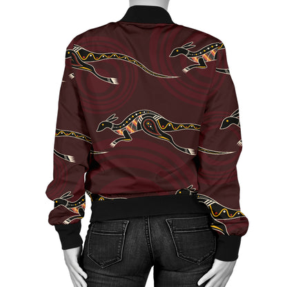 Kangaroos Pattern Print Design 05 Women's Bomber Jacket
