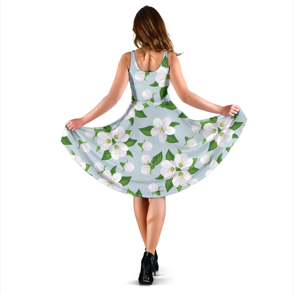 Apple blossom Pattern Print Design AB04 Midi Dress
