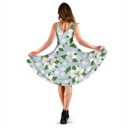 Apple blossom Pattern Print Design AB04 Midi Dress
