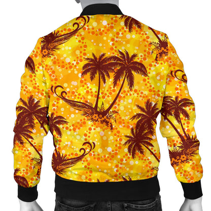 Palm Tree Pattern Print Design PT012 Men Bomber Jacket