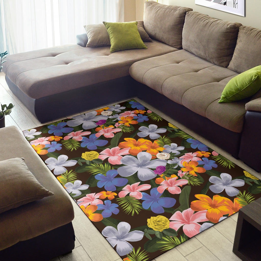Plumeria Pattern Print Design PM03 Area Rugs