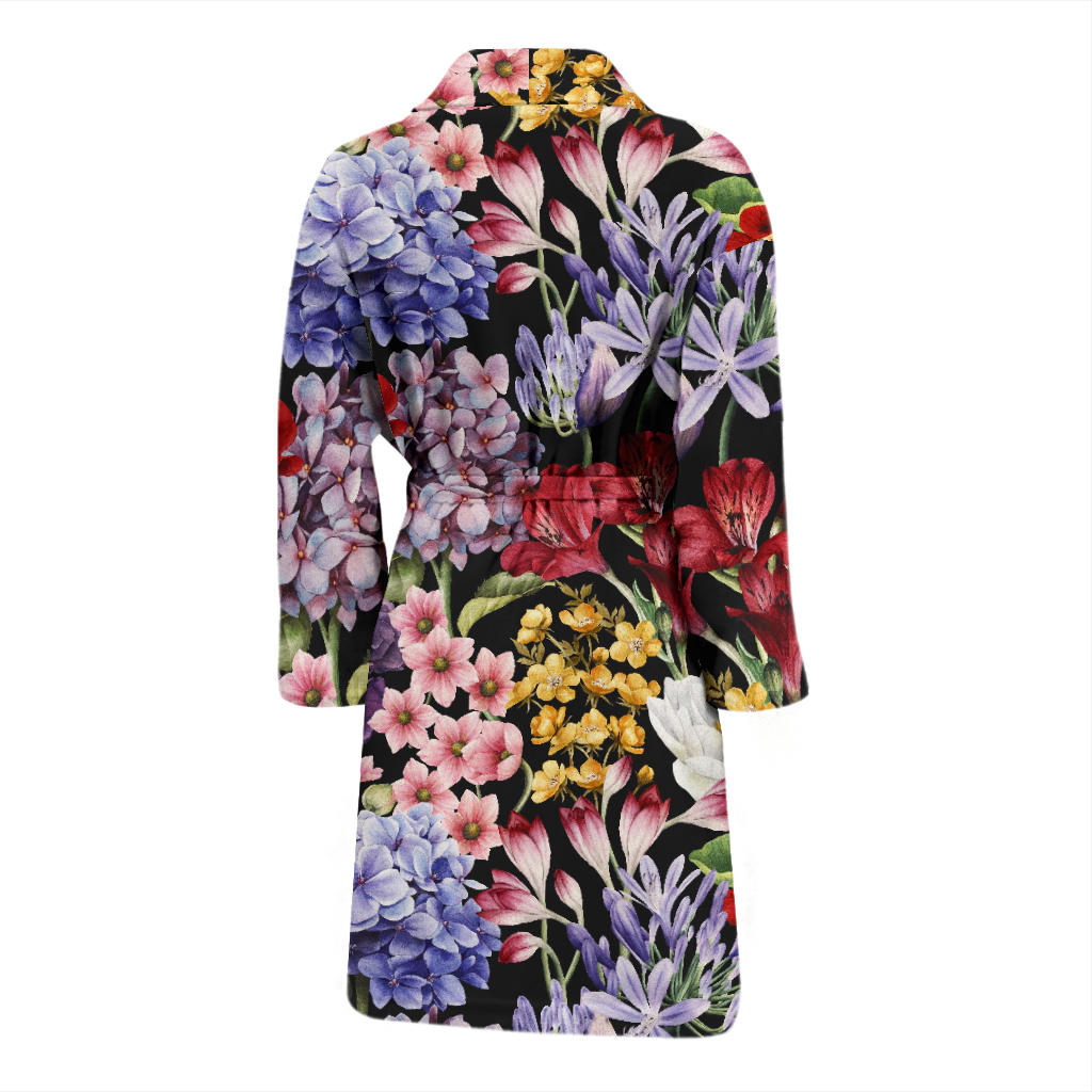 Summer Floral Pattern Print Design SF04 Men Bathrobe