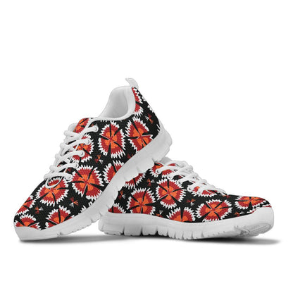 Carnations Pattern Print Design CN03 Sneakers White Bottom Shoes