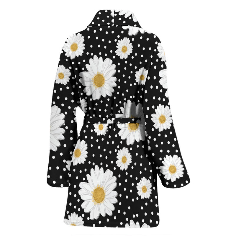 Daisy Pattern Print Design DS02 Women Bathrobe