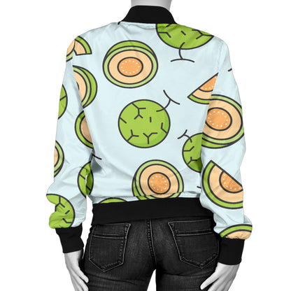 Cantaloupe Pattern Print Design 02 Women's Bomber Jacket