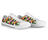 Pineapple Hibiscus White Bottom Low Top Shoes