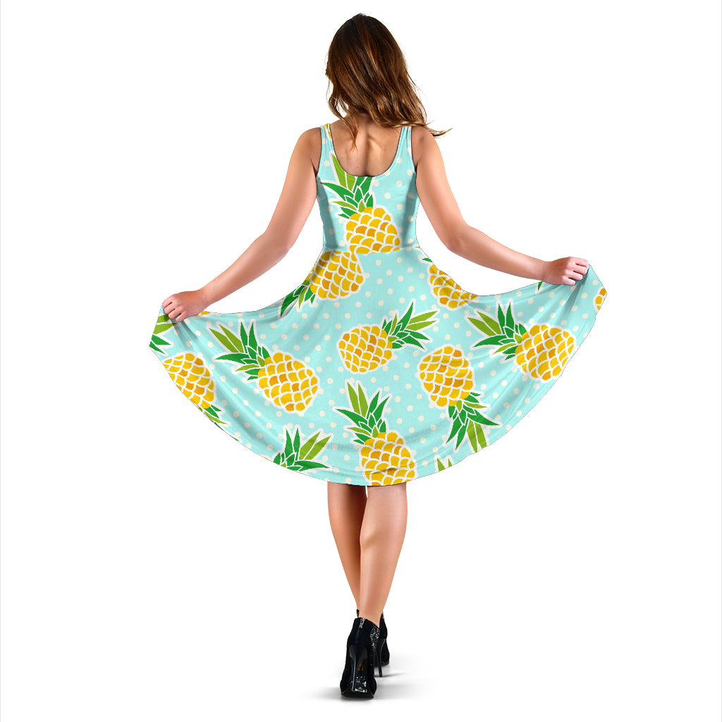Pineapple Pattern Print Design PP01 Midi Dress