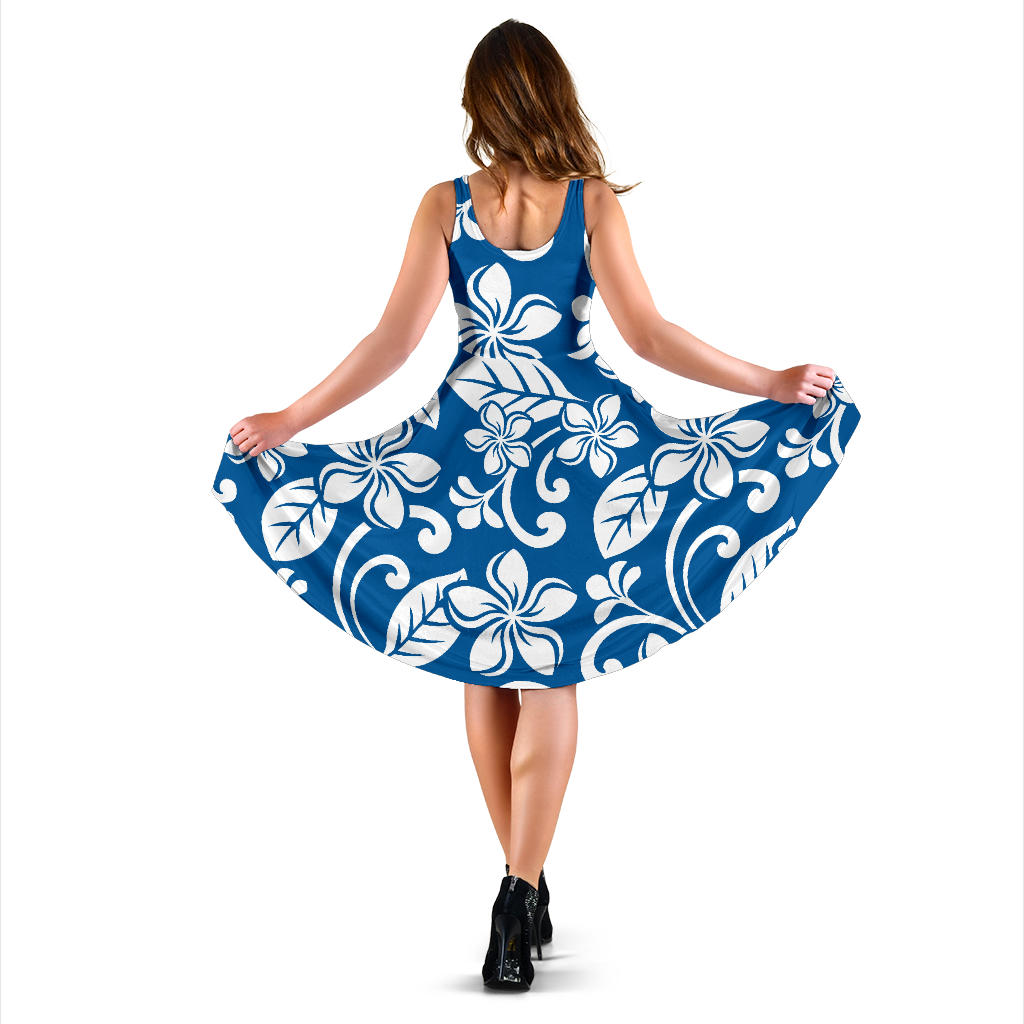 Plumeria Pattern Print Design PM015 Midi Dress
