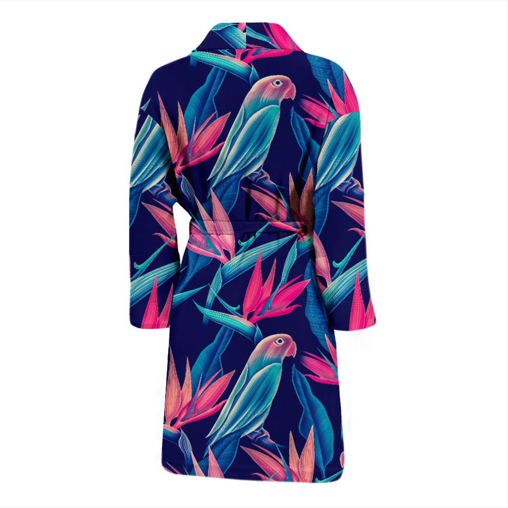 Tropical Flower Pattern Print Design TF024 Men Bathrobe