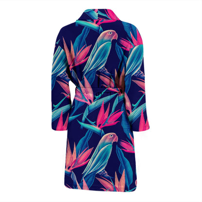 Tropical Flower Pattern Print Design TF024 Men Bathrobe