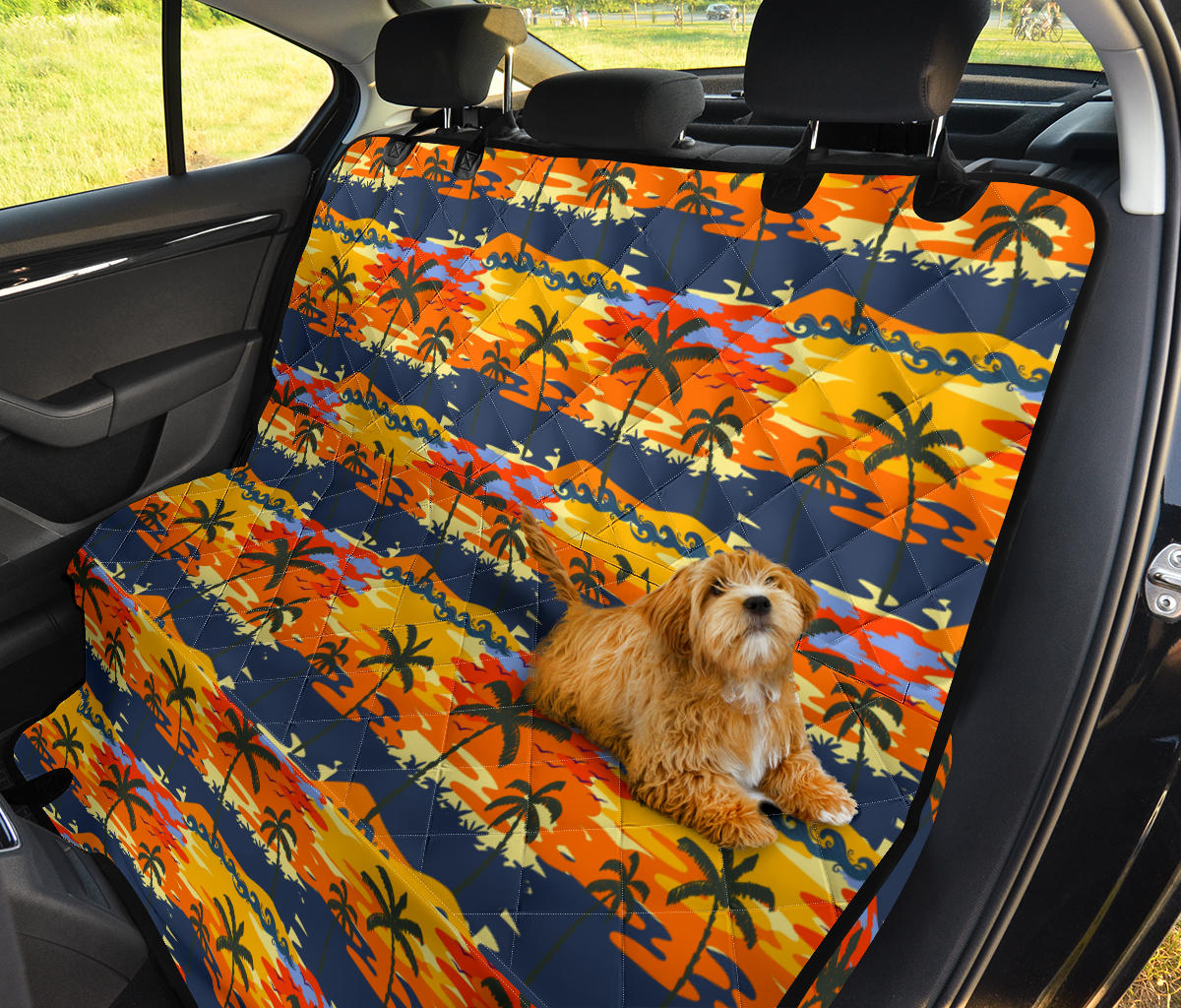 Palm Tree Pattern Print Design PT010 Rear Dog  Seat Cover