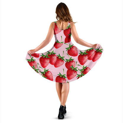 Strawberry Pattern Print Design SB03 Midi Dress