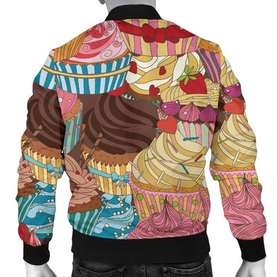 Cupcake Pattern Print Design CP01 Men Bomber Jacket