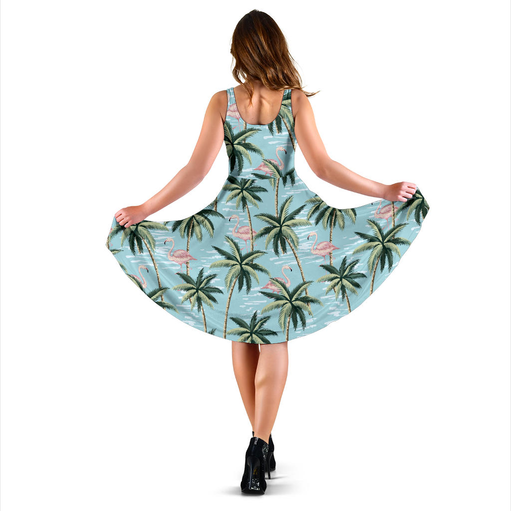 Palm Tree Pattern Print Design PT05 Midi Dress