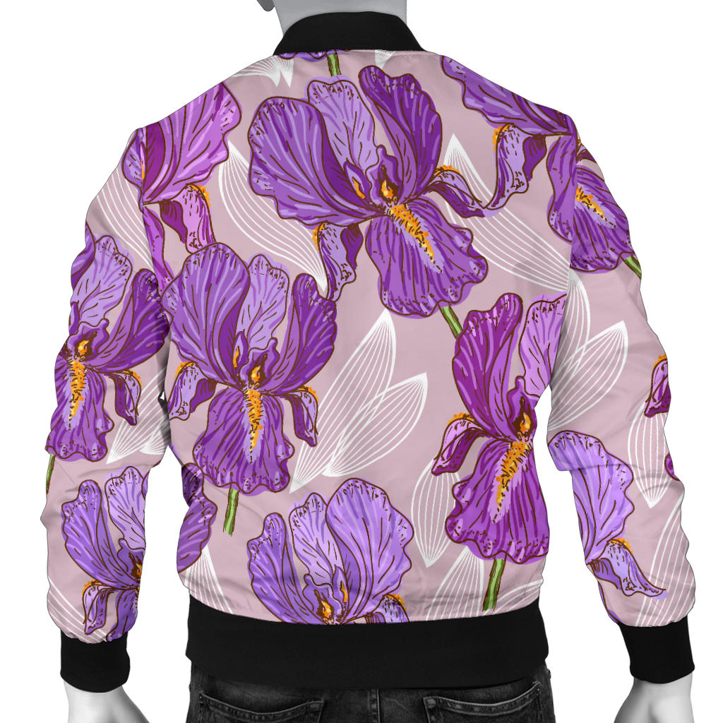Iris Pattern Print Design IR05 Men Bomber Jacket