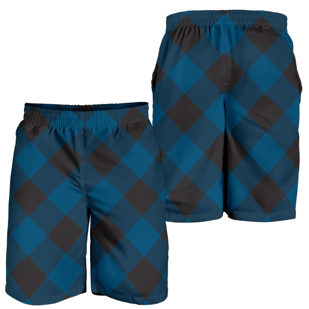 Plaid Blue Pattern Print Design A04 Mens Shorts