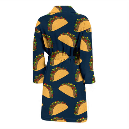 Taco Pattern Print Design TC04 Men Bathrobe